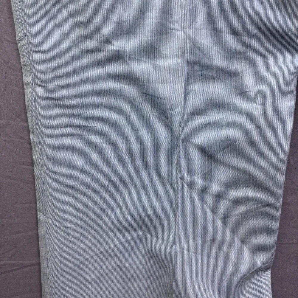 Vintage Rappers by Washington Mfg Co Blue White Striped Flare Leg Pant USA 34x32